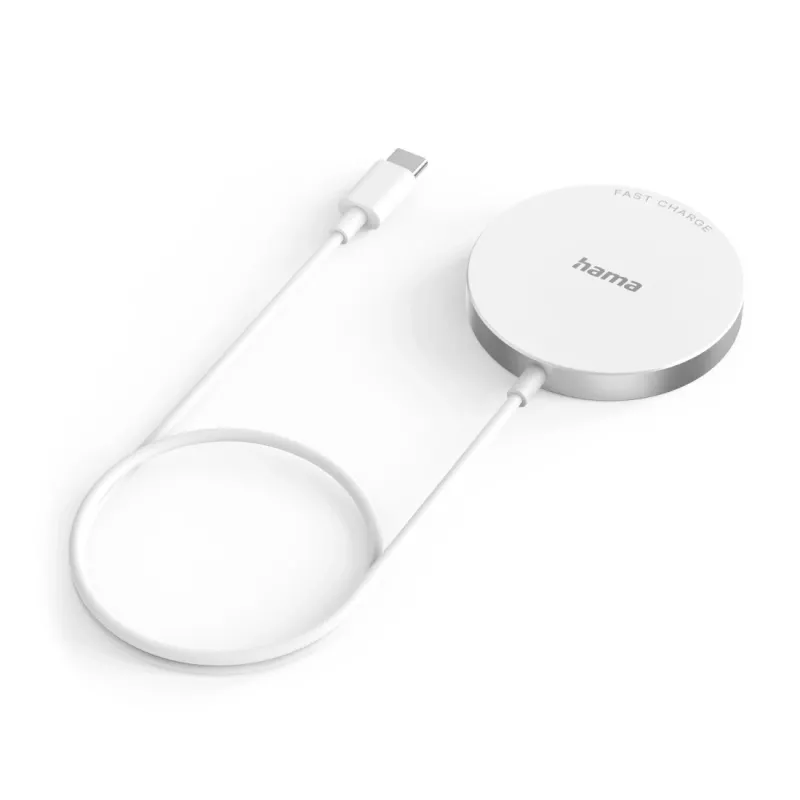 Hama MagCharge FC15 telefono cellulare, smartphone bianco USB ricarica wireless ricarica rapida per interni