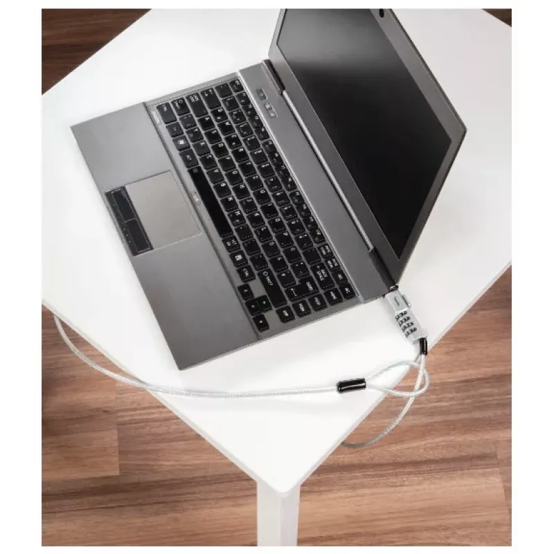 Hama Nano Lucchetto a combinazione per laptop, a 4 cifre, acciaio al carbonio, argento