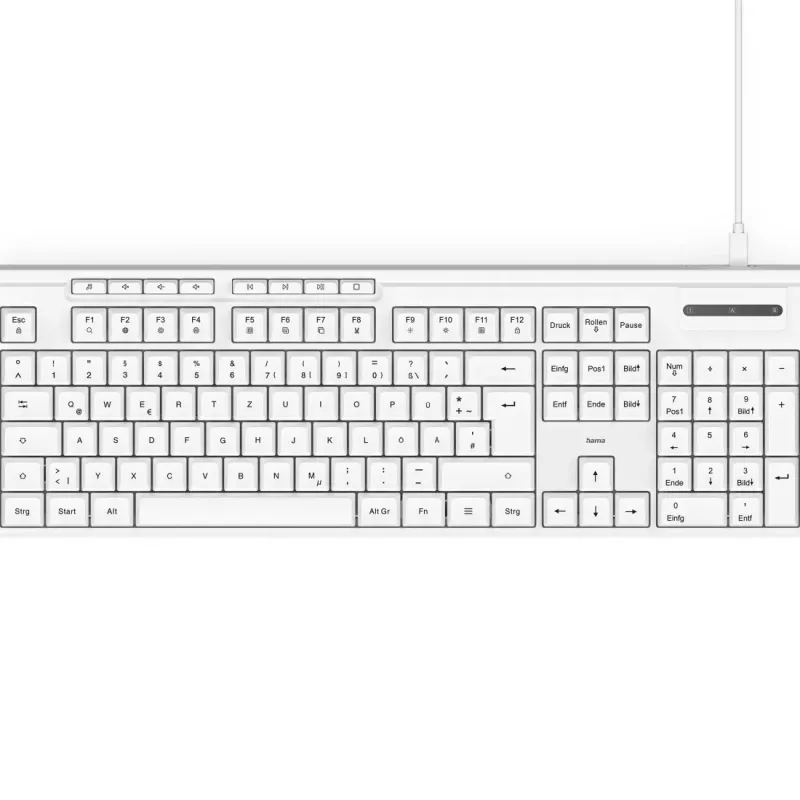 Hama CK-200 tastiera per ufficio/casa USB QWERTZ tedesco bianco