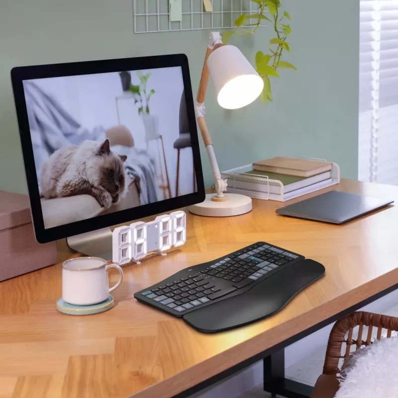 Hama WK-900 Ergo tastiera wireless multi-dispositivo divisa, LED, QWERTZ, nera