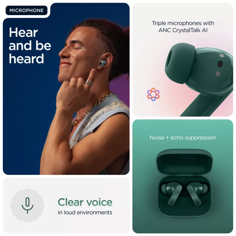 Motorola Moto Buds Bass headset True Wireless Stereo (TWS) in-ear chiamate/musica Bluetooth verde