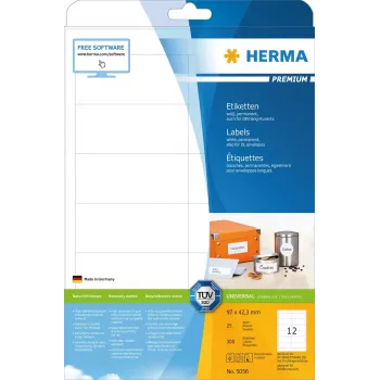 Etichetta per stampante adesiva HERMA Labels Premium A4 97x42,3 mm
