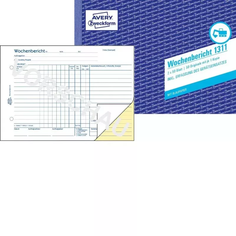 Modulo/quaderno contabile A5 Avery 1311 50 pagine