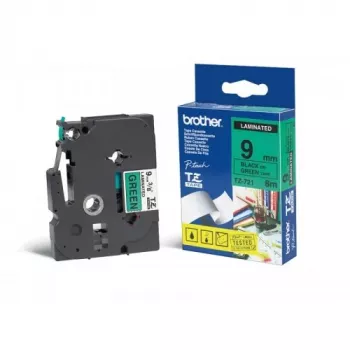 Nastro per etichettatura Brother TZ-721 nero su verde 9 mm