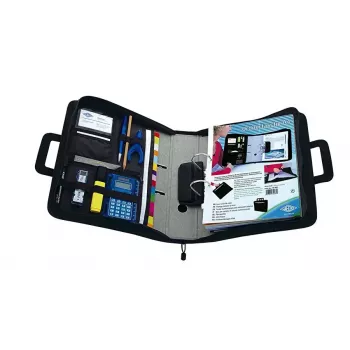 WEDO personal organizer 58 601 — cartella portadocumenti in plastica e poliestere per A4 con porta biglietti da visita, nero