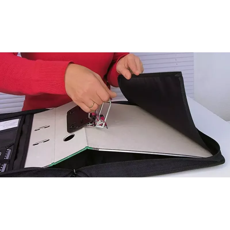 WEDO personal organizer 58 601 — cartella portadocumenti in plastica e poliestere per A4 con porta biglietti da visita, nero