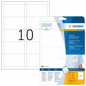 Inserti per targhette HERMA A4 90x54 mm bianco cartoncino 250 pezzi