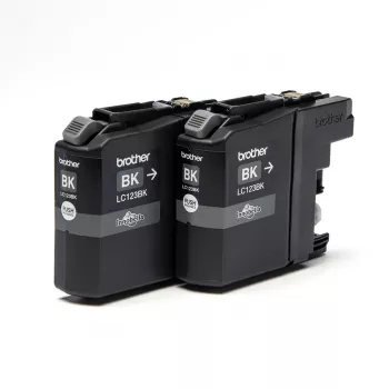 Brother LC123BK confezione da 2, nero, inchiostro a base pigmentata, 1 pz., 600 pagine, 600 pagine, multipack