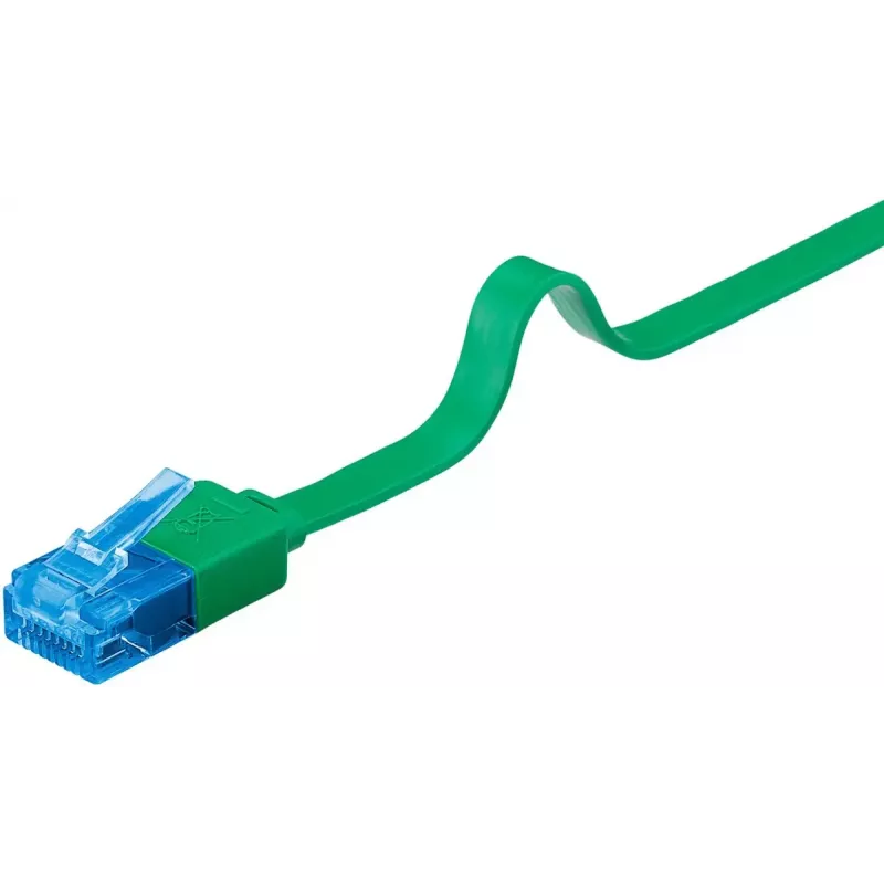 Cavo patch piatto Goobay CAT 6A U/UTP verde 0,5 m
