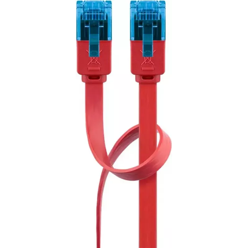 Cavo patch piatto Goobay CAT 6A U/UTP rosso 0,5 m