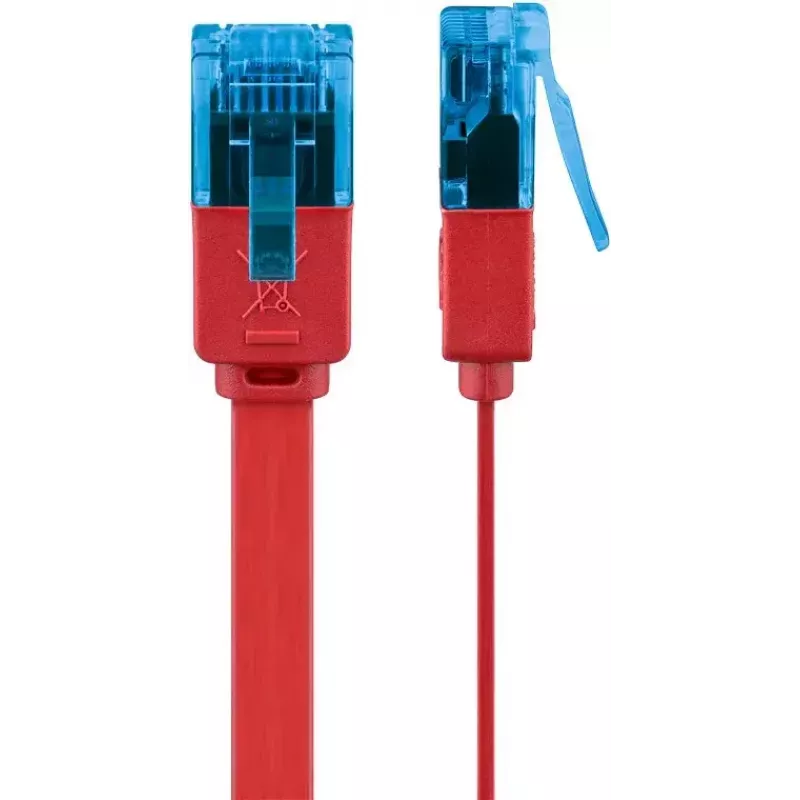 Cavo patch piatto Goobay CAT 6A U/UTP rosso 0,5 m