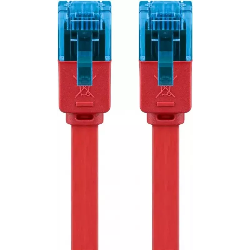 Cavo patch piatto Goobay CAT 6A U/UTP rosso 0,5 m