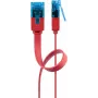 Cavo patch piatto Goobay CAT 6A U/UTP rosso 0,5 m