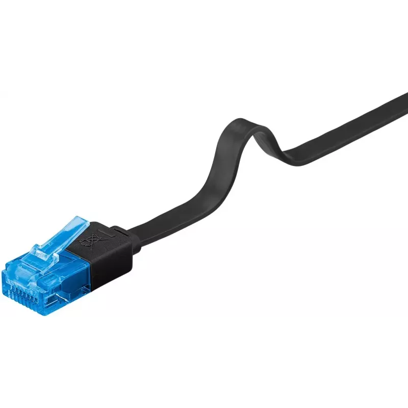 Cavo patch piatto Goobay CAT 6A U/UTP 0,5 m nero