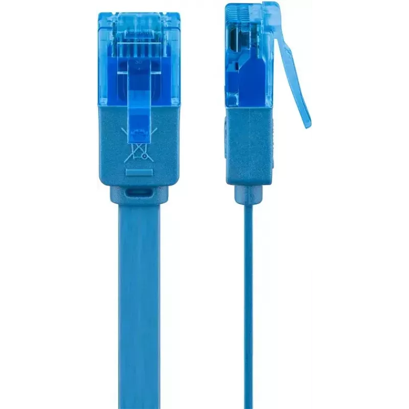Patch cable piatto Goobay CAT 6A U/UTP blu 3 m