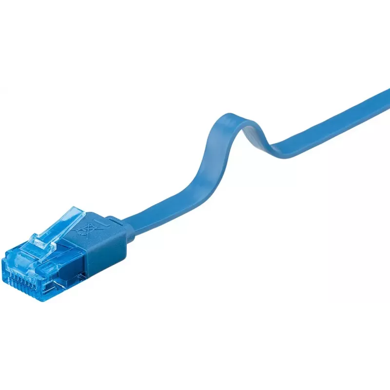 Patch cable piatto Goobay CAT 6A U/UTP blu 3 m