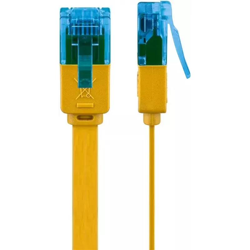 Patch cable piatto Goobay CAT 6A U/UTP giallo 3 m