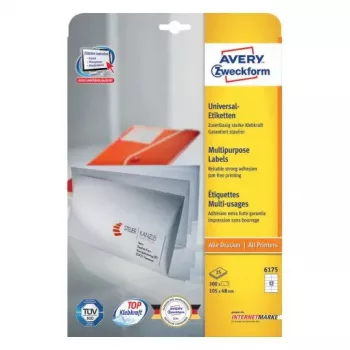 Etichette rettangolari adesive Avery Zweckform 6175 — permanente bianco, 300 pezzi
