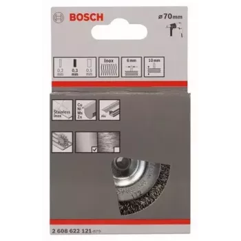 Spazzola metallica Bosch 2 608 622 121 7 cm diametro gambo 6 mm