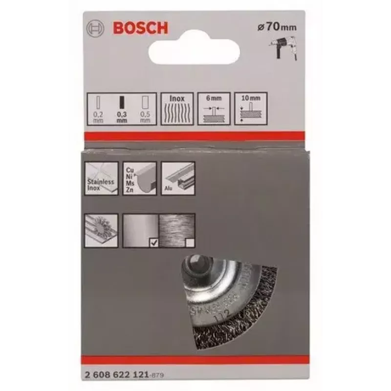 Spazzola metallica Bosch 2 608 622 121 7 cm diametro gambo 6 mm