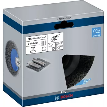 Spazzola per trapano Bosch Clean for Metal Tapered Brushes Crimped Wire