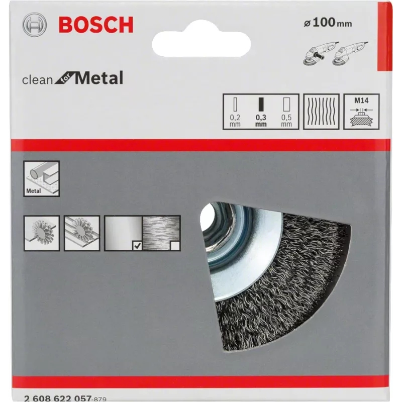 Spazzola per trapano Bosch Clean for Metal Tapered Brushes Crimped Wire