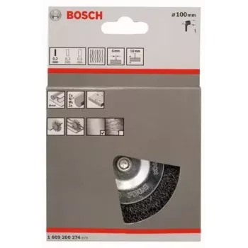 Spazzola metallica Bosch 1 609 200 274 10 cm diametro gambo 6 mm