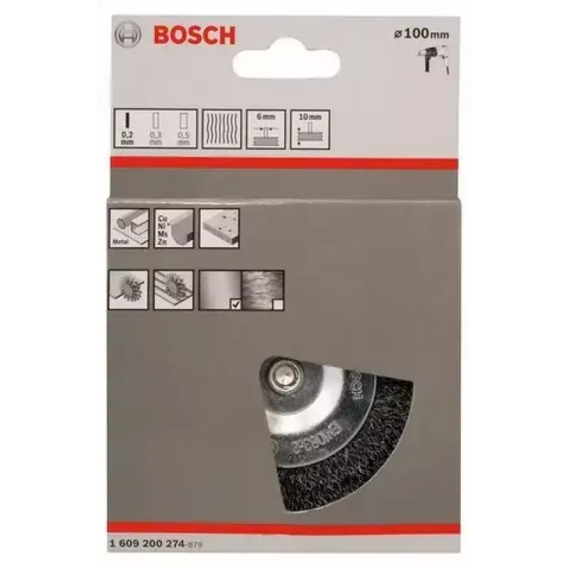 Spazzola metallica Bosch 1 609 200 274 10 cm diametro gambo 6 mm