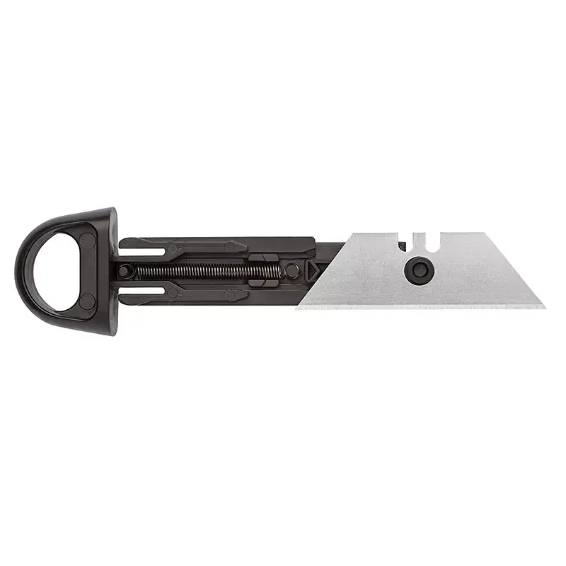 WEDO 78820 cutter per mancini, lama trapezoidale, corpo in metallo, con 2 lame, nero/argento
