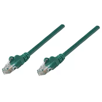 Cavo patch di rete Intellinet, Cat6, 0,25 m, verde, CCA, U/UTP, PVC, RJ45, contatti placcati oro, senza linguetta, con guaina di protezione, garanzia a vita