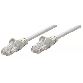 Cavo patch di rete Intellinet, Cat5e, 0,25 m, grigio, CCA, U/UTP, PVC, RJ45, contatti placcati oro, protezione linguetta, protezione antitorsione, garanzia a vita