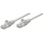 Cavo patch di rete Intellinet, Cat6, 0,25 m, grigio, rame, U/UTP, PVC, RJ45, contatti placcati oro, protezione antitorsione, guaina antitorsione, garanzia a vita