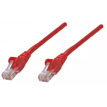 Cavo patch di rete Intellinet, Cat5e, 1,5 m, rosso, CCA, SF/UTP, PVC, RJ45, contatti placcati oro, protezione linguetta, scarico di trazione, garanzia a vita