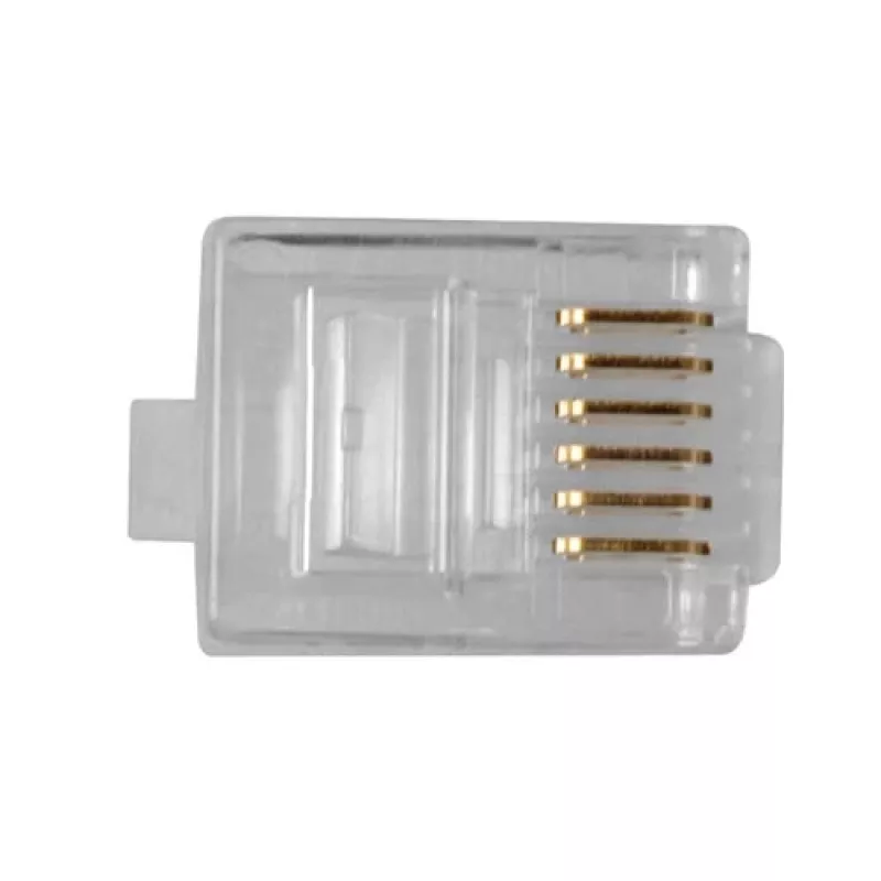 Connettore modulare Intronics RJ-12 M TD106M ACT cavo tondo conduttore pieno in busta 25 pezzi