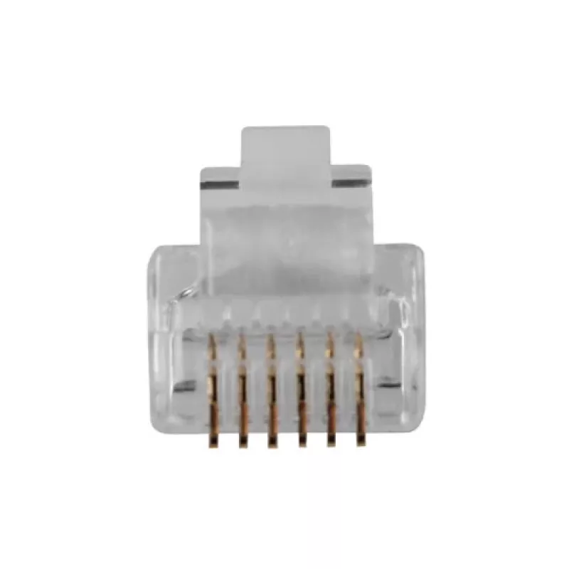 Connettore modulare Intronics RJ-12 M TD106M ACT cavo tondo conduttore pieno in busta 25 pezzi