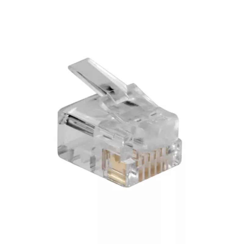 Connettore modulare Intronics RJ-12 M TD106M ACT cavo tondo conduttore pieno in busta 25 pezzi