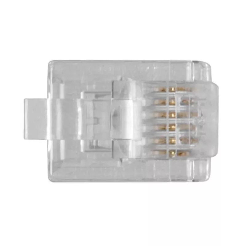 Connettore modulare Intronics RJ-12 M TD106M ACT cavo tondo conduttore pieno in busta 25 pezzi