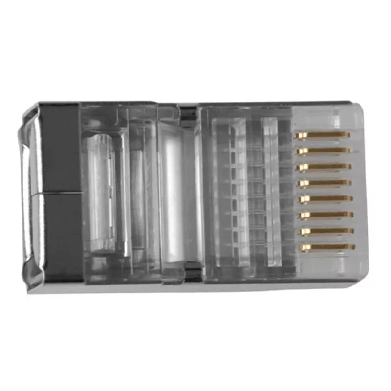 Connettore modulare schermato ACT RJ45 (8P/8C) per cavo tondo con conduttori a trefoli