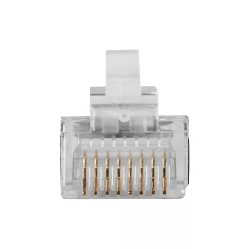 Connettore modulare schermato ACT RJ45 (8P/8C) per cavo tondo con conduttori a trefoli