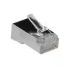 Connettore modulare schermato ACT RJ45 (8P/8C) per cavo tondo con conduttori a trefoli