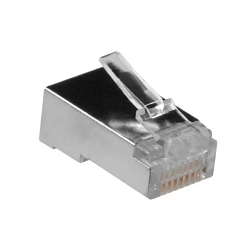 Connettore modulare schermato ACT RJ45 (8P/8C) per cavo tondo con conduttori a trefoli