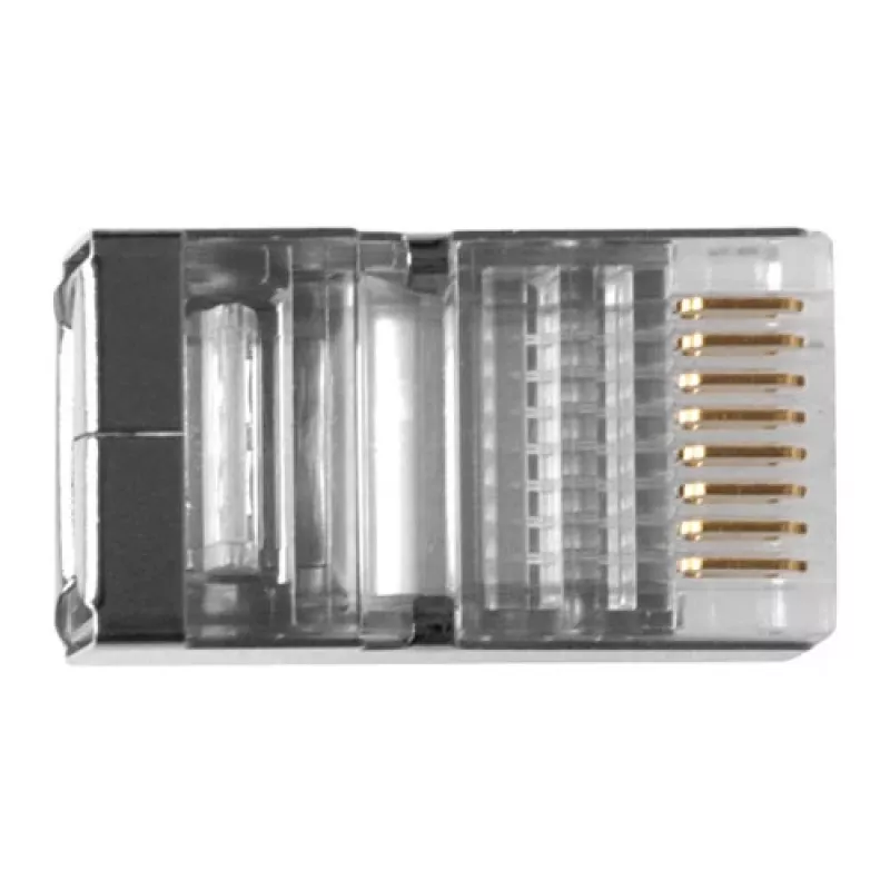 Connettore modulare schermato ACT RJ45 (8P/8C) per cavo tondo con conduttori massicci
