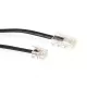 Cavo telefonico piatto ACT nero da 5 metri con connettori RJ11 e RJ45