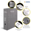 Raccoglitore HERMA 7016 A4 nero grigio anelli a D