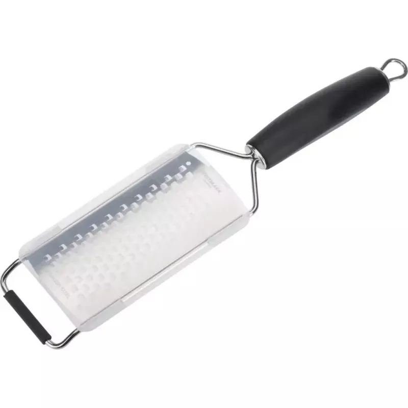 Westmark Technicus-Square 14122270 grattugia piatta, acciaio inox/TPE, anello per appendere, 65 mm, nera