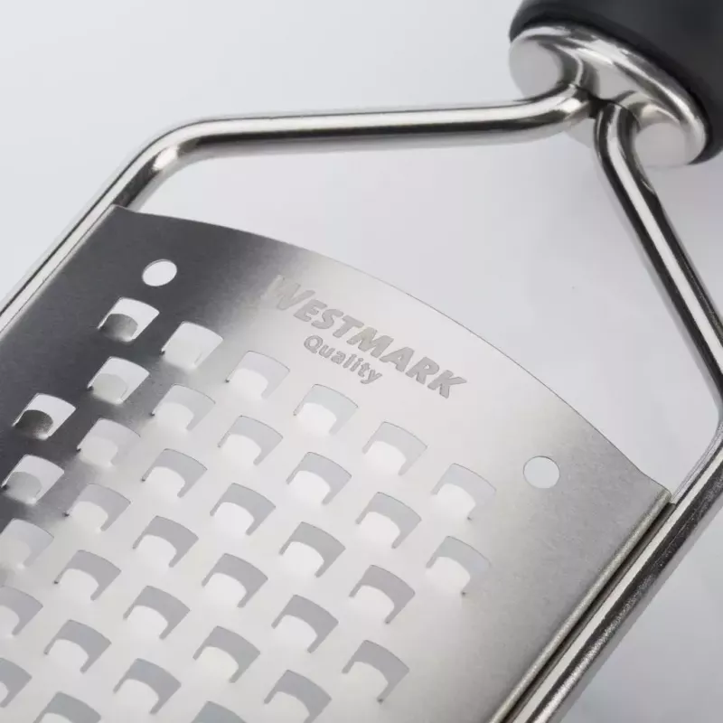 Westmark Technicus-Square 14122270 grattugia piatta, acciaio inox/TPE, anello per appendere, 65 mm, nera