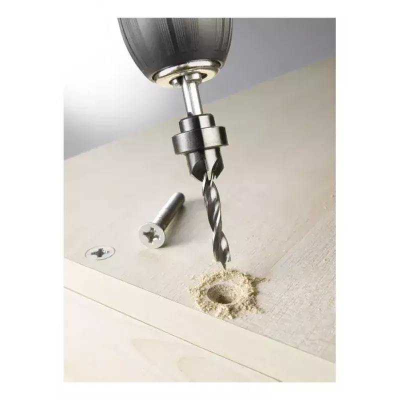 kwb 513103 Punta elicoidale per legno con allargatore a innesto e fermo di profondità, 3 mm