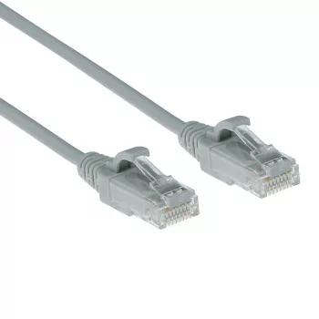 ACT grigio 10 metri LSZH U/UTP CAT6 cavo patch slimline per data center con scarico di trazione e connettori RJ45