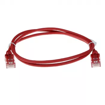 ACT rosso 7 metri LSZH U/UTP CAT6 cavo patch slimline per data center con connettori RJ45