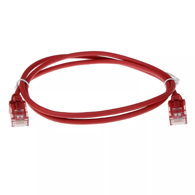 ACT rosso 7 metri LSZH U/UTP CAT6 cavo patch slimline per data center con connettori RJ45